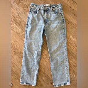 Abercrombie & Fitch Light Blue Ankle Straight Ultra High Rise Jeans